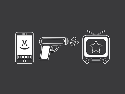 Mobile Killed the TV Star emojis graphic icon illustration line art