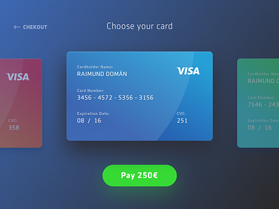 Dailyui #002 Chekout blue checkout credit card daily ui debit card sketch