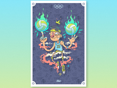 Volley King! / Drawlympics ball deporte illustration illustrator juegos olimpicos king olympics pattern sport vector voleibol volleyball