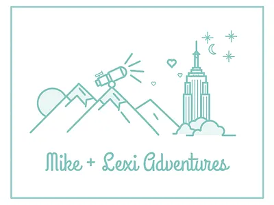 Mike and Lexi's Wedding illustrations love mountains new york city wedding