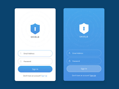 Log In Screens log in login mobile security shield sign in sign up ui