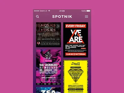 Spotnik amsterdam app calendar party ui