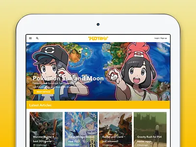 Kotaku Tablet Re-design kotaku re design redesign tablet video games