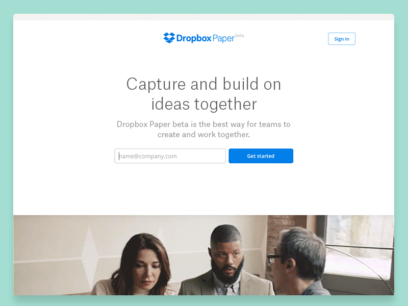 Paper — Landing Page dropbox landing page paper