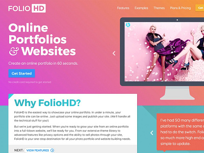 Refreshing the FolioHD website gradient marketing