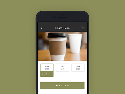 Order Coffee coffee gold ios iphone ui ux