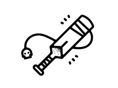 Let's Play bat cricket bat icon illustration line skull stipple texture