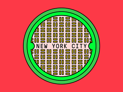 No. 1 - Watermelon Manhole Cover cover icon illustration indian manhole new york nyc pattern street summer system watermelon