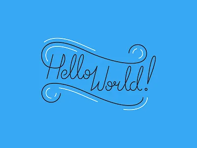 Hello World Branding branding letters logo outline script type typography world