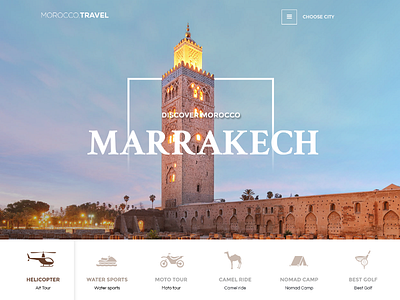 Morocco.Travel First Draft features landing main menu modern morocco page site slider travel web website