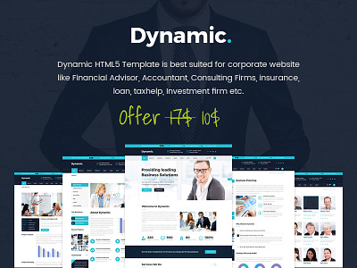 Dynamic - Consulting, Finance, Business HTML5 Template consulting corporate accountant finance financial html template insurance invest investment investor law pensions trading