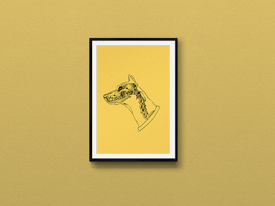 Dead Inside dead dog frame graphic graphic design handmade illustration print steadler