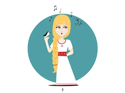 Ileana Cosânzeana bird character design clothing costume design dress fairy tale fashion illustration kids red white