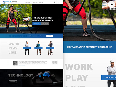 Spring Loaded athletics knee braces photography ui ux web design wordpress