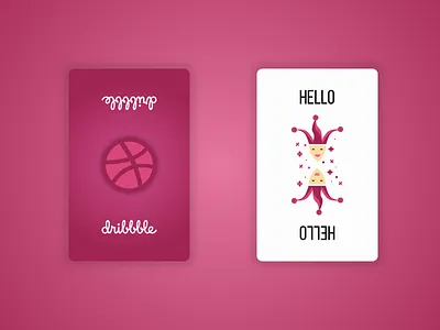 Hello Dribbble! card debut dribbble pink