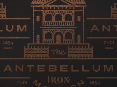 Mansion Terraces antebellum copper estate fence foil house iron line art logo mansion terrace