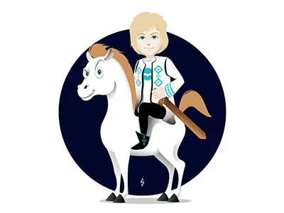 Harap Alb blue character design clothing costume design fairy tale fashion horse illustration kids toy white