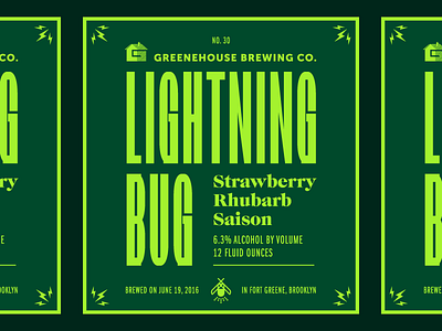 Lightning Bug Saison beer firefly label lightning bug packaging typography