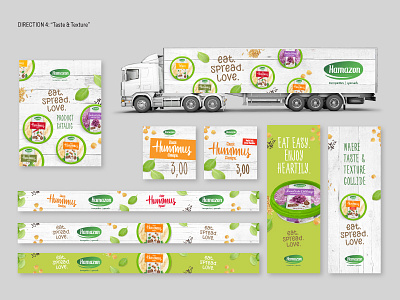 Hamazon – earlier stage [suggestion 4] advertising brand dip food food branding hummums consumer brand packaging presentation spread truck visual identity