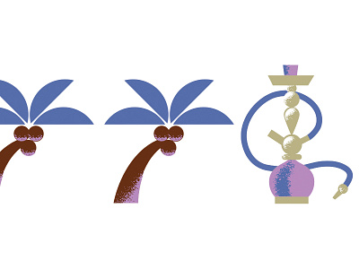 Arid Vibes (3) arid desert geometric hookah illustration palm tree palms sand