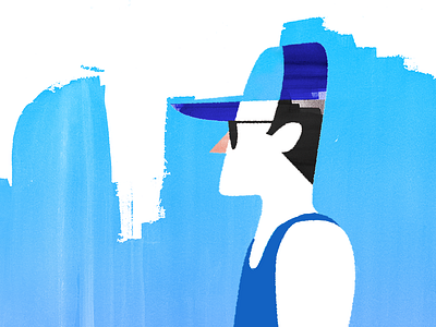 That feeling when blue cap character holiday illustration