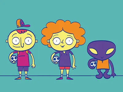 Futebol alien boy et futebol girl soccer