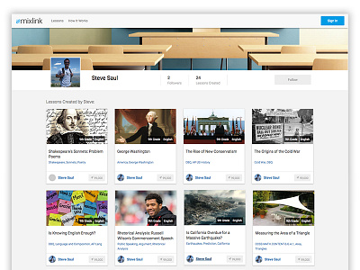 New Profile Page edtech education education technology mixlink responsive ui