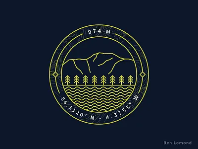 Ben Lomond Badge badge hills iconography icons illustration infographic minimalism outlines scotland