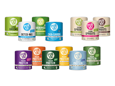 PUR YA! Vegan Protein graphic design packaging vegan protein