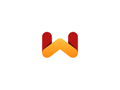 W House - Logo Mark brand clever estate house letter logo mark orange real simple w