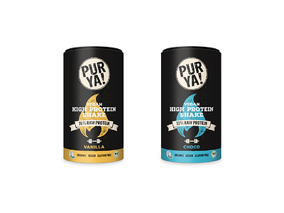 PUR YA! Vegan Protein graphic design packaging vegan protein