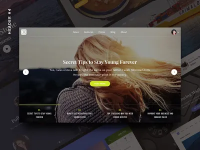 Magic Stone: Header #4 header hero news promo reader slider ui ui kit