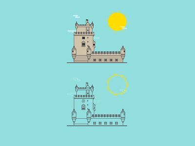 Torre de Belem animation draw landmark lisboa lisbon torredebelem