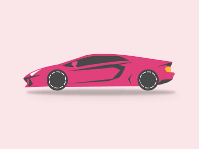 lamborghini cartoonmango convertible flat illustration lamborghini vector