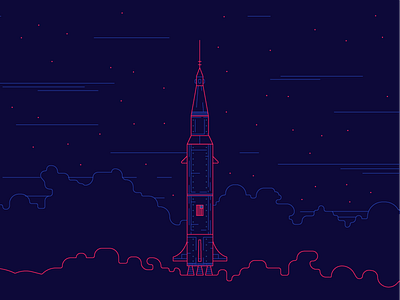 Gone Spacin' geometric geometry icon line linear minimal night sky space spaceship stars vector