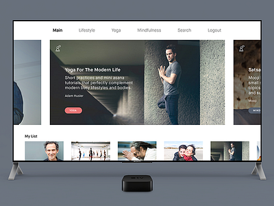 Conscious 2 tvOS App app apple tv mindfulness self development smartphone tvos ui ux video yoga
