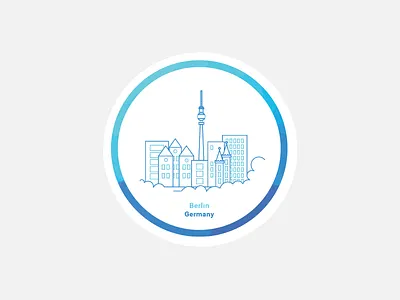 Berlin berlin blue circle city cityscape clouds germany illustration sticker