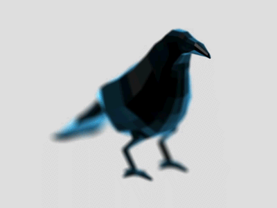 Example of Low Poly Crow Modeling