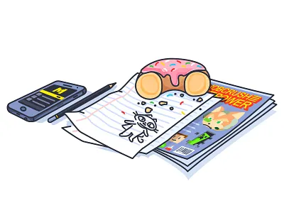 Family Of Mobcrush Products android material design app explainer graphics credit card icons data drawn illustrations donut sweet paper finance managment product ios iphone application mobile pen comic security payment system signup interaction design subscriptions explanation tour ux ui registration