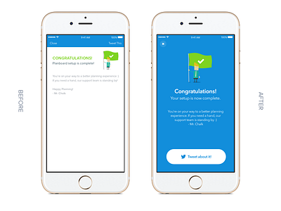 Congratulations! Setup is complete :) chalk dot com ios planboard