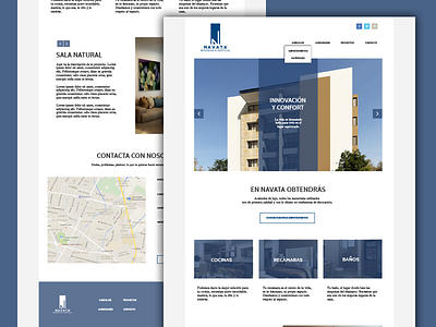 Real Estate Website blue flat light gray material real estate website white