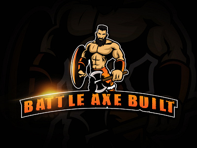 Battle Axe Built Fitness branding designer fitness logo mascot viking