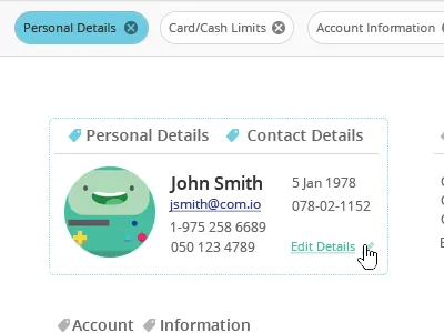 Account Details Card Design card card design tags ui