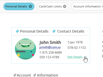 Account Details Card Design card card design tags ui