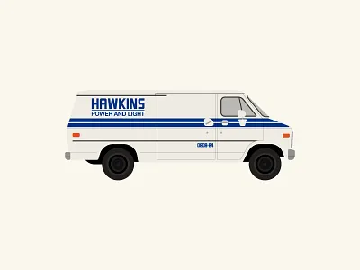 Do not trust this van. 80s chevy eleven flat design icon illustration illustrator minimal netflix retro stranger things vector