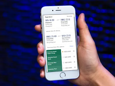 Singapore Airlines mobile flight search airline booking flights mobile sia singapore airlines travel ui ux