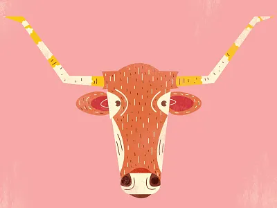 Longhorn animal illustration longhorn