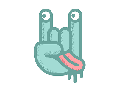 Icon Guy app eyes hand icon illustrator shading stipple tongue vector