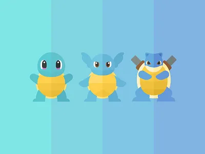 Squirtle blastoise iconography illustration pokemon squirtle wartortle water