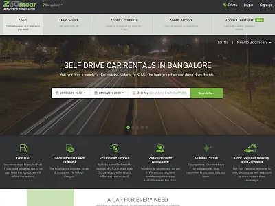 Zoom car home page concept redesign ux visual design
